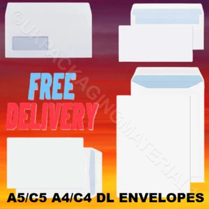 WHITE ENVELOPES CHEAP Strong Postal  Plain & Window Self Seal  - Picture 1 of 5