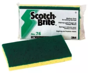 Scotch-Brite Medium Duty Scrub Sponge 74, 6.1 in x 3.6 in x 0.7 in, 20/case  - Picture 1 of 3