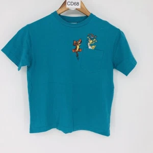 90's Disney Store Tigger Kid's Blue 100% Cotton Short Sleeve Crew Neck T-Shirt M - Picture 1 of 11