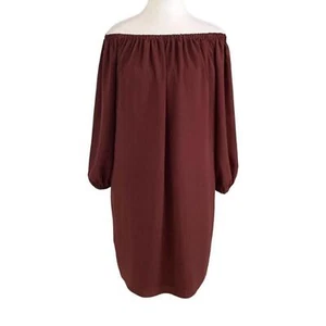 VESTIDO RECTO CON HOMBROS DESCUBIERTOS ARITZIA WILFRED DUREE EN VINO MARRÓN BORGOÑA - S - Imagen 1 de 9