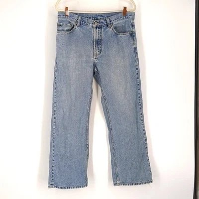 Pantalones de mezclilla vintage estructura años 90 patinador holgados grunge desgastados ropa de calle 34x30 Foto 1 de 4