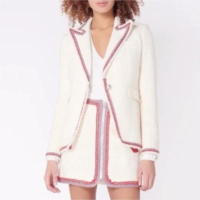 Veronica Beard Raw Edge Cutaway Dickey Blazer Jacket 10 - Image 1 of 4