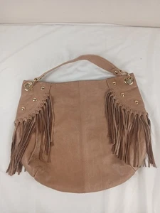 Neu ohne Etikett Roberta Gandolfi große italienische Lederhandtasche mit Fransen karamellbraun Hobo - Bild 1 von 12