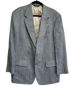 Brooks Brothers Blazer Sports Coat Size 42 Long Gray Wool Herringbone 2 Button - Picture 1 of 9