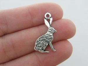 GROSSPACKUNG 50 Hase Kaninchen Charms Antik Silberfarben A255 - Bild 1 von 5