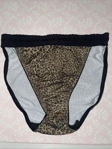 VTG Rio Wide Waistband PANTIES HI cut Leg Panty Leopard No tag Second Skin - Picture 1 of 7