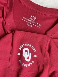 Southern Tide University of Oklahoma Sooners T Shirt Mens M Pocket Tee - Picture 1 of 5