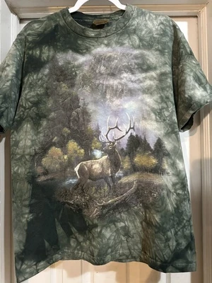 Camiseta De Colección The Mountain Bull Elk Para Hombre Grande Cuero Etiqueta Verde Tie Dye 1997 Foto 1 de 4