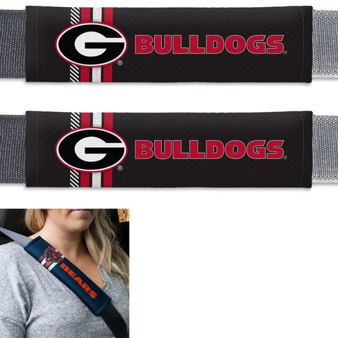 New NCAA Georgia Bulldog Rally Car Truck Suv Van Rally Seat Belt Pads Covers Set Cover