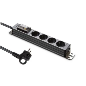 Server Hahn Steckdosenleiste 4000W Kurzschlussschalter 4 Steckdosen Aluminium - Bild 1 von 7