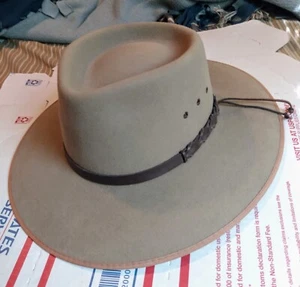 Australian Outback Collection Leather Hat #8260-Size  7 3/8" - Picture 1 of 10