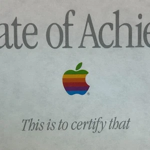 EXCLUSIVO DEL VENDEDOR: Apple Interno BLANK "Certificado de Logro" para Empleado - Imagen 1 de 10