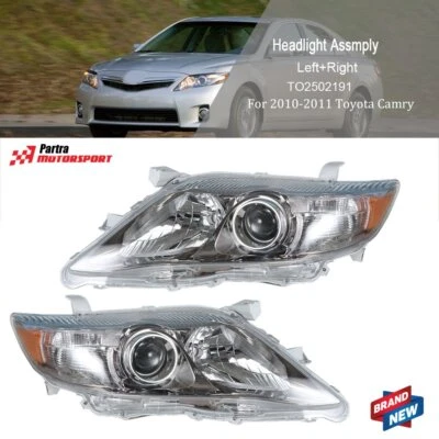 Conjunto de faróis halogênio preto par para Toyota Camry SE 2010-2011 esquerda+direita - Imagem 1 de 4