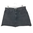 Madewell Mccaren Jean Skirt Mini Black Denim G5523 Size 30