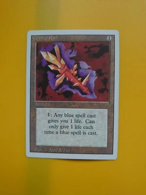 MTG Card.  Crystal Rod   Artifact  Revised Edition. Old Vintage as pics - Image 1 of 4