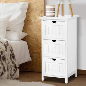 Bedside Table White Bed Side Tables Storage Dresser Small Narrow Desk Chest of D - Picture 1 of 10