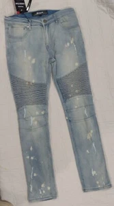 Jeans New Reason 34 Mulberry Moto slim skinny fit premium stile Demin W8-166 - Foto 1 di 13