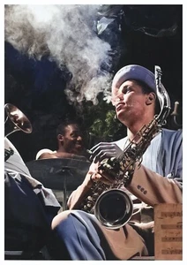 Reproduction "Dexter Gordon - Colour" Jazz Poster, Home Wall Art, Size: A2 - Bild 1 von 1