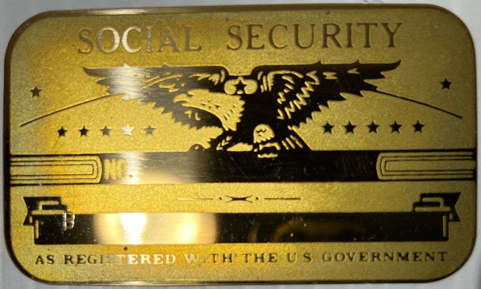 Metal Social Security ID Card Eagle Custom Engrave-able Blank