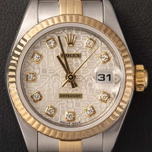 Rolex Datejust 79173 Fluted Bezel Watch 26mm Two-Tone Jubilee Ivory Dial - Picture 1 of 9