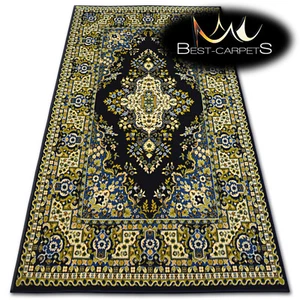 TRADITIONAL AGNELLA RUGS navy blue yellow "STANDARD" modern designs carpet - Picture 1 of 6