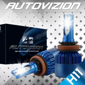 H11 Samsung LED 57 SMD Super White 6000K Headlight Xenon 2x Light Bulbs Low Beam - Picture 1 of 12