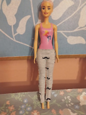 Barbie Doll Pants Yoga Sweatpants Leggings Gray Handmade Cotton Glitter