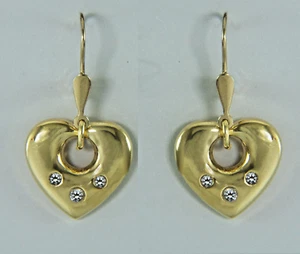 Ohrstecker, Ohrringe, Ohrschmuck, Herzen mit  Zirkonia in Gold 333/ooo - Bild 1 von 2