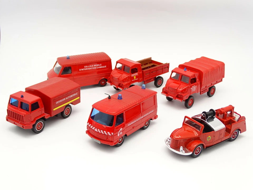 Solido Pompieri SB 1/50 - Lotto Di 6: Berliet - Citroen - Peugeot Hotchkiss Unic - Immagine 1 di 1