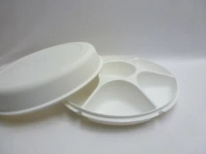 Vintage White Tupperware Divided Vegetable Tray - Picture 1 of 4