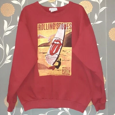 The Rolling Stones Large Jumper Perth 2014 On Fire Tour 50inch Chest T-Shirt  - Image 1 of 4