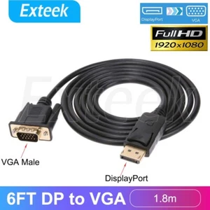 1.8M Displayport DP male to VGA 1080p Full HD Video Converter Adapter Cable PC - Picture 1 of 6