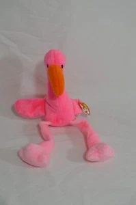 Ty Beanie Babies Pinky the Flamingo Plush Toy 1995 T26 - Picture 1 of 9