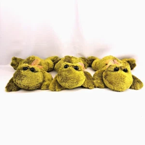 Lot Of 3 Dan Dee Choice Plush Frog Green Collectors Stuffed Animal Soft Floppy - Picture 1 of 14