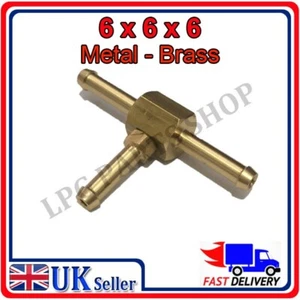 6x6x6 Metal T PIEZA Combustible de aire y agua GLP Manguera Tubo Conector Unidor de gas - Imagen 1 de 3