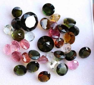 Natural Tourmaline Pink Round Brilliant Cut Faceted Loose Gemstones 26.80 Ct - Picture 1 of 3