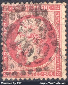 FRANCE EMPIRE 80c ROSE N° 24 OBLITERATION GC 1769 LE HAVRE A VOIR - Picture 1 of 2