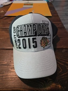 Chicago Blackhawks 2015 Stanley Cup Champions Reebok Lucky Hat Cap Superflex - Picture 1 of 4