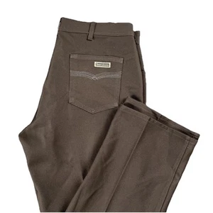 VTG SPORT ABOUTS Brown Disco Pants Men's 36 x 30 1970s Talon Zipper USA Flare - Picture 1 of 12