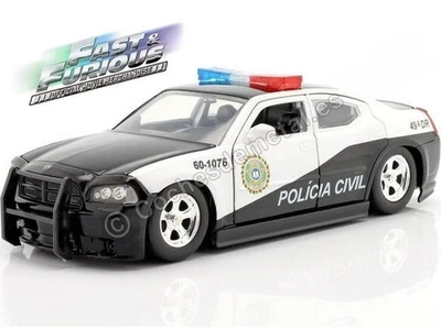 2006 Dodge Charger Policia Civil "Fast & Furious" Blanco/Negro 1:24 Jada Toys 33 - Imagen 1 de 4