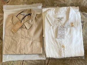 Orvis Woman’s 100% Linen Shirt Jacket & Short Sleeve Shirt New In Bag w/ Tags XL - Picture 1 of 11