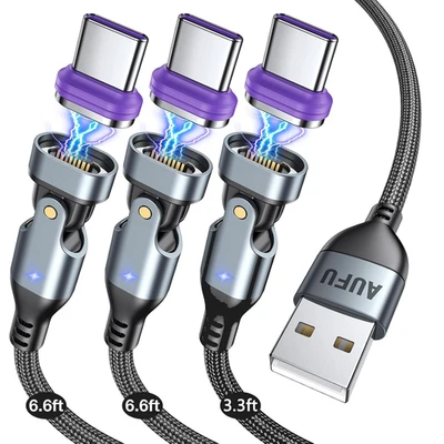 16PIN USB C Magnetic Charging Cable (3Pack, 3.3/6.6/6.6Ft), 180° Rotation Magnet - Image 1 of 4
