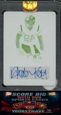 2018 Leaf Trinity Clear Auto Green #01/01 Arden Key #CA-AK1 Rookie Auto RC PLATE - Image 1 of 2