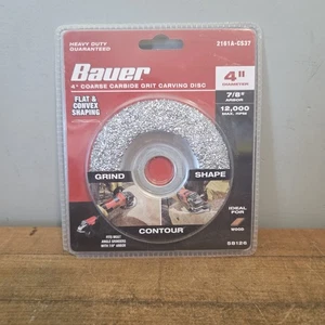 Bauer 4 Zoll grobe Hartmetallkörnung Schnitzscheibe mit 7/8 Zoll Dorn #58126 - Bild 1 von 11