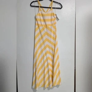 NWT Girls Ralph Lauren Yellow White Chevron Criss Cross Maxi Sundress 12-14 - Picture 1 of 7
