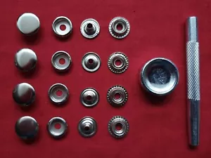 KIT DE REEMPLAZO DE 4 BOTONES DE PRESIÓN CROMADOS PARA GERICKE RUKKA ALPINESTARS AKITO RICHA SOSTENIDO - Imagen 1 de 1