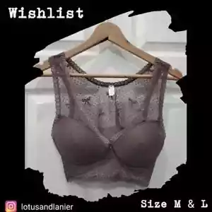Wishlist Sheer Lace Bralette w/ Bow Design Sz M & L - Picture 1 of 5