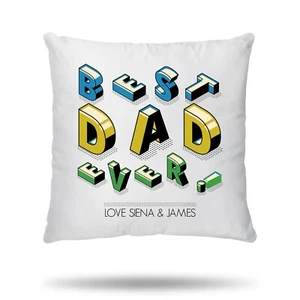 PERSONALISED Cushion Cover Pillow Case Best Dad Ever Super Dad Birthday Novelty - Picture 1 of 23