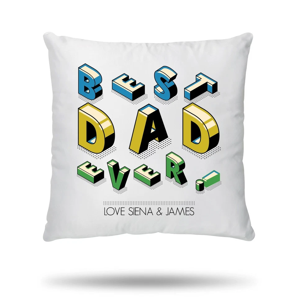 Funda de almohada personalizada con cojín mejor papá siempre súper papá novedad cumpleaños Foto 1 de 4