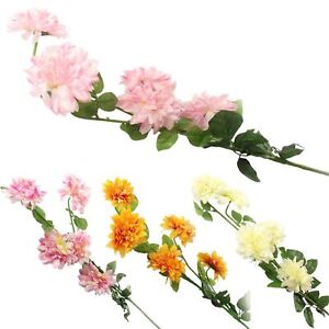 5 Head Glitter Spiky Chrysanthemum Spray! Artificial Bling Flowers Fake Silk